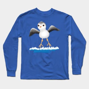 Cute baby sandpiper cartoon illustration Long Sleeve T-Shirt